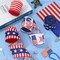 4 Rolls Patriotic Wired Edge Ribbon – 2.5" x 24 Yards Red, White & Blue Stars & Stripes Ribbon for 4th of July, Memorial Day, DIY Crafts, Wreaths & Gift Wrapping